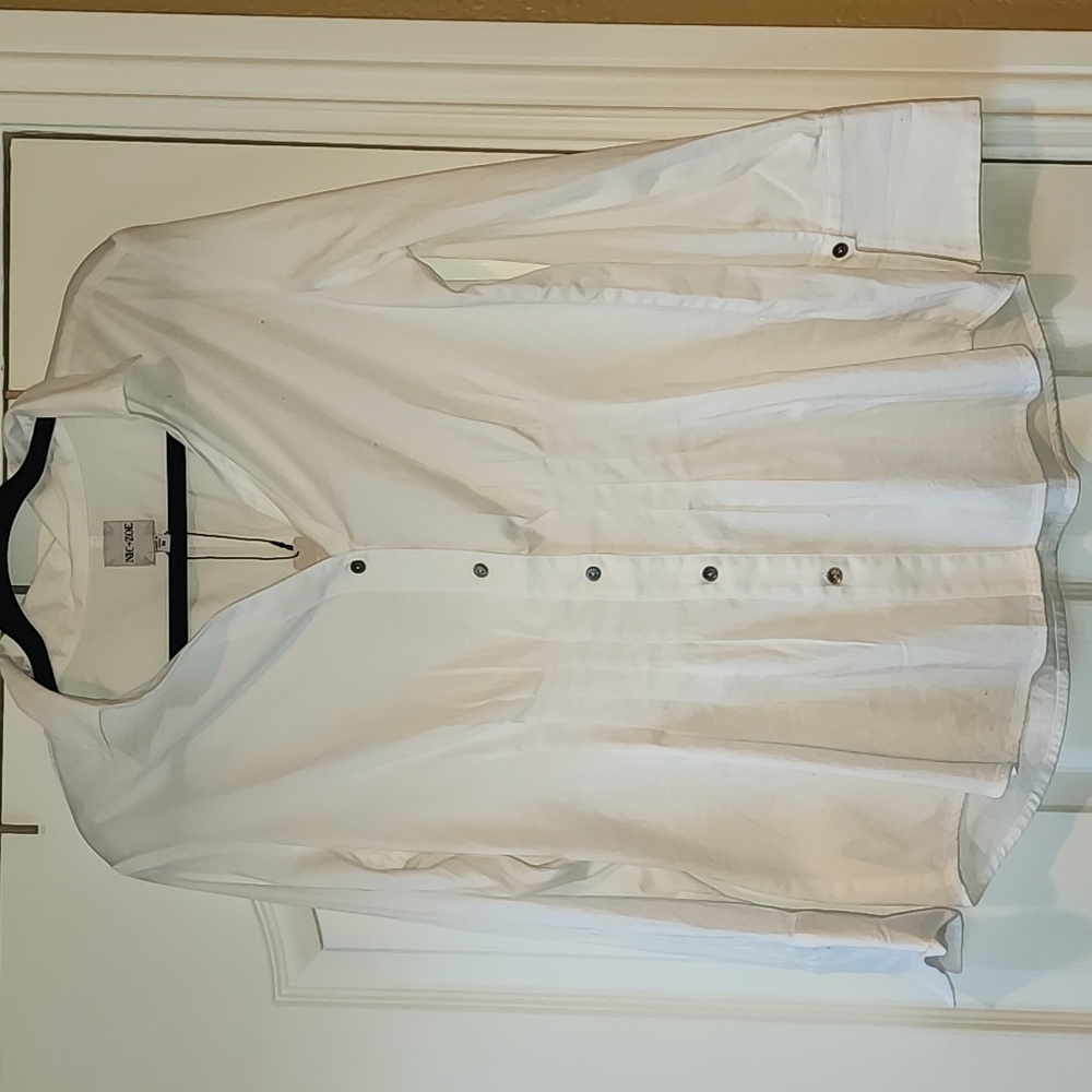 New NIC+ZOE White Long Sleeve Blouse, NWT, Size Medium - Picture 6 of 11